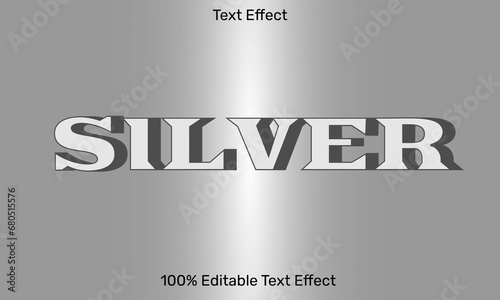 Silver text effefct in 3d