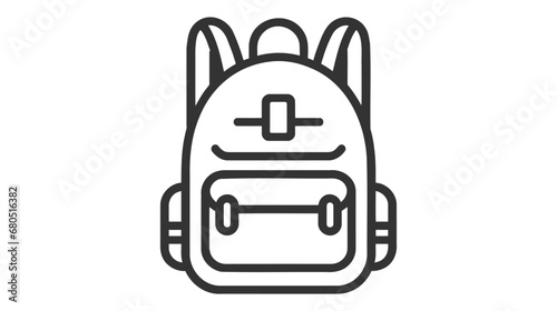 Backpack icon. Line style. Vecto illustration on white background