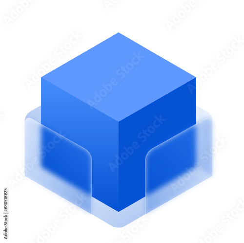 3D Box Rectangle Glassmorphism UI Icon Sign and Symbol Design Illustrator Png Svg