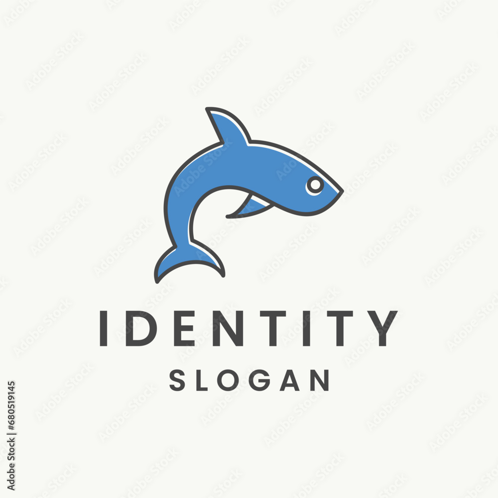 Fototapeta premium whale logo template vector illustration design
