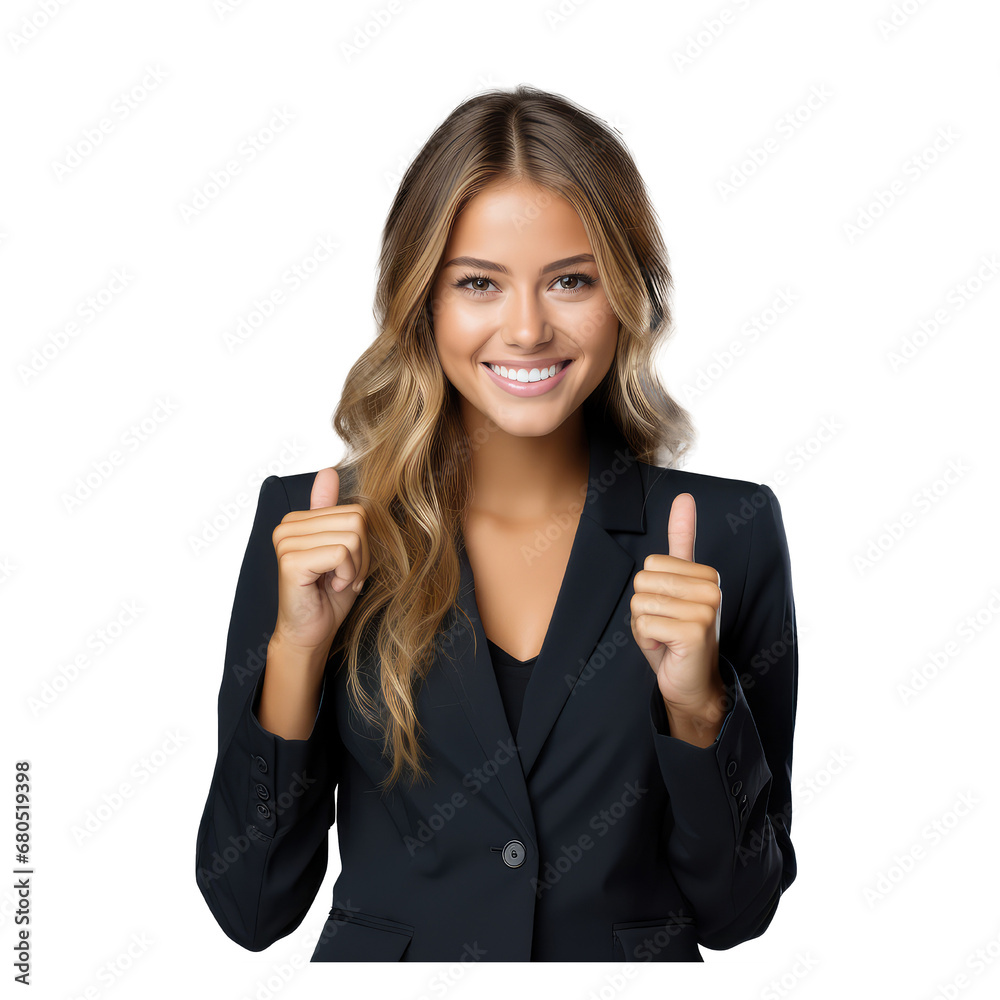 confident moment of a businesswoman thumbs up gesture confident moment of a businesswoman thumbs up gesture