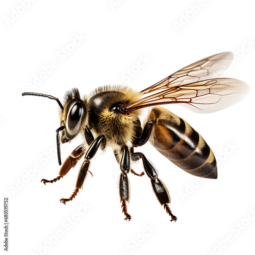 Close up of a bee isolated on white background  © The Stock Guy