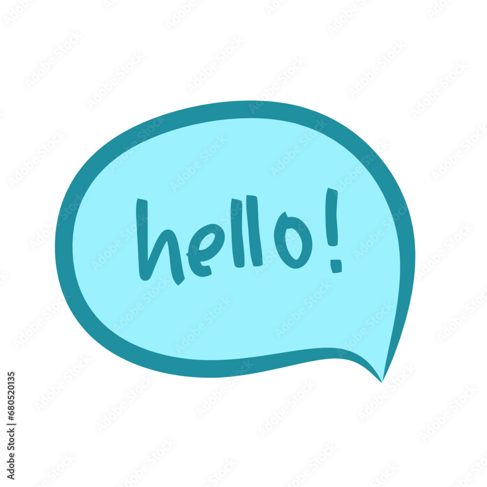 Hello speech bubble, bubble chat Hello speech bubble, bubble chat