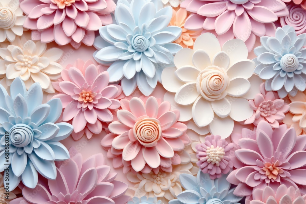 background with flowers in soft pastel colors.