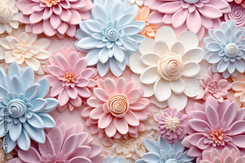 background with flowers in soft pastel colors. © dashtik