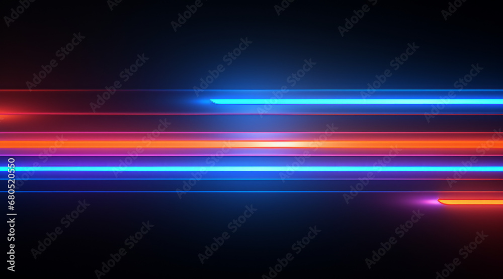 Red and blue neon lights create a sleek, contrasting glow in an abstract setting. Red and blue neon lights create a sleek, contrasting glow in an abstract setting.