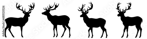 Reindeer or Antler Silhouettes for Essential Graphic Designs and Festive or Christmas Designs © AceographiX