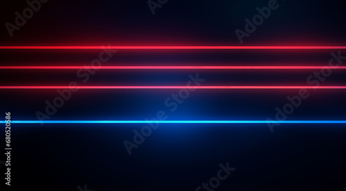 Red and blue neon lights create a sleek, contrasting glow in an abstract setting.