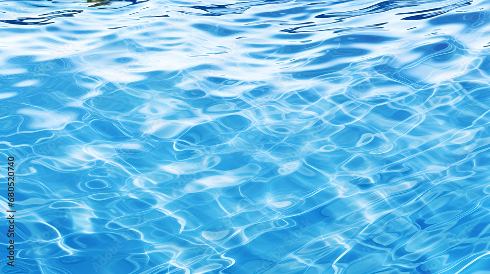 Sunlit Serenity.Rippled Patterns on a Clean Blue Water Surface.blue water background.AI Generative 