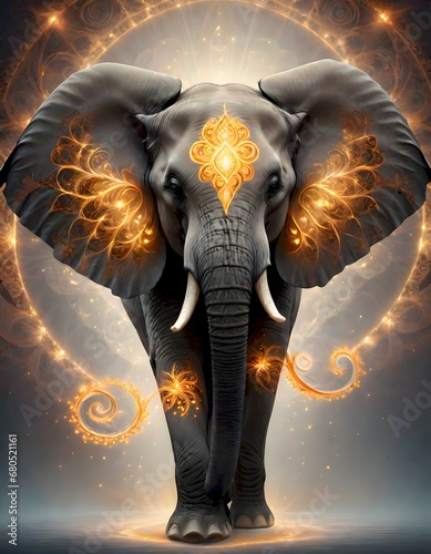 Flaming Elephant Illustration