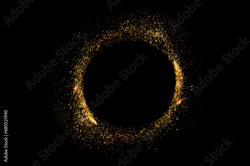 circle light frame on black background