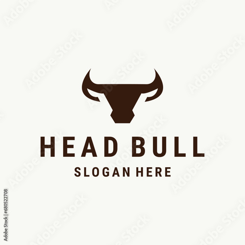 head bull logo template vector illustration design