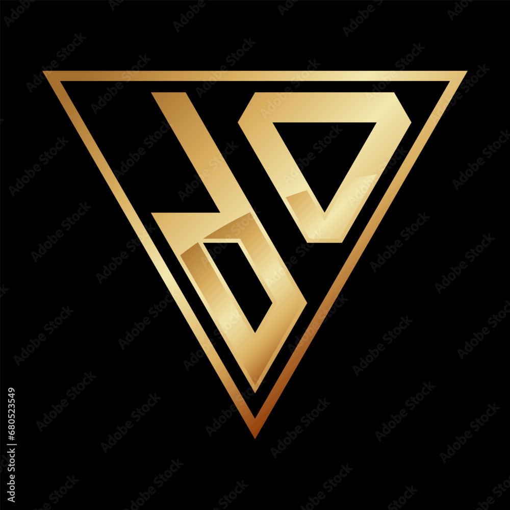 Triangle Letter DO Logo Design Triangle Letter DO Logo Design