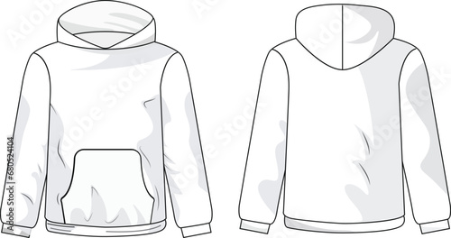 Hoodie Sweatshirt Mockup template vectir design Front and back set,