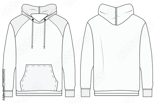 Hoodie Sweatshirt Mockup template vectir design Front and back set,