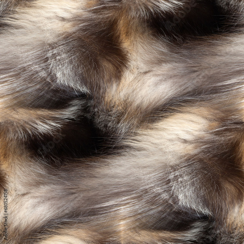 Genuine brown fur texture, abstract background, seamless pattern.