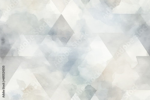Grey triangle watercolor seamless pattern for background. abstract grunge texture. Generative AI