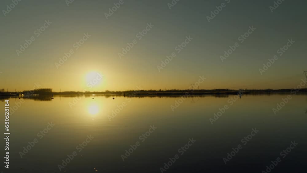 Beautiful sunset time-lapse on the lake Beautiful sunset time-lapse on the lake