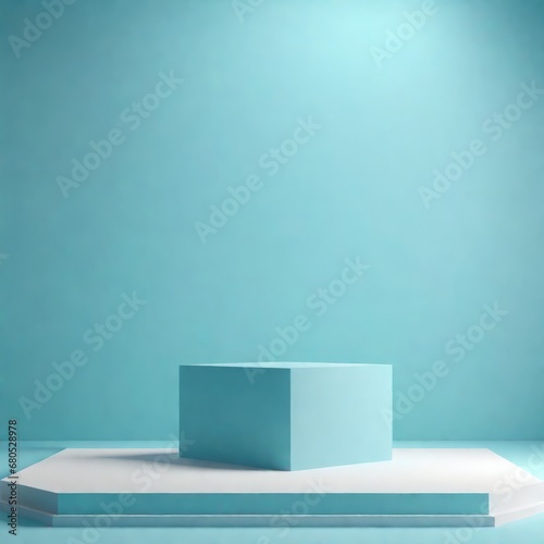 podium for product display with blue background  3d rendering podium for product display with blue background  3d rendering empty blue podium on blue background. 3d rendering.