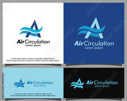 Modern letter A and airflow logo template
