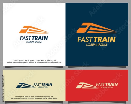 Fast train logo template
