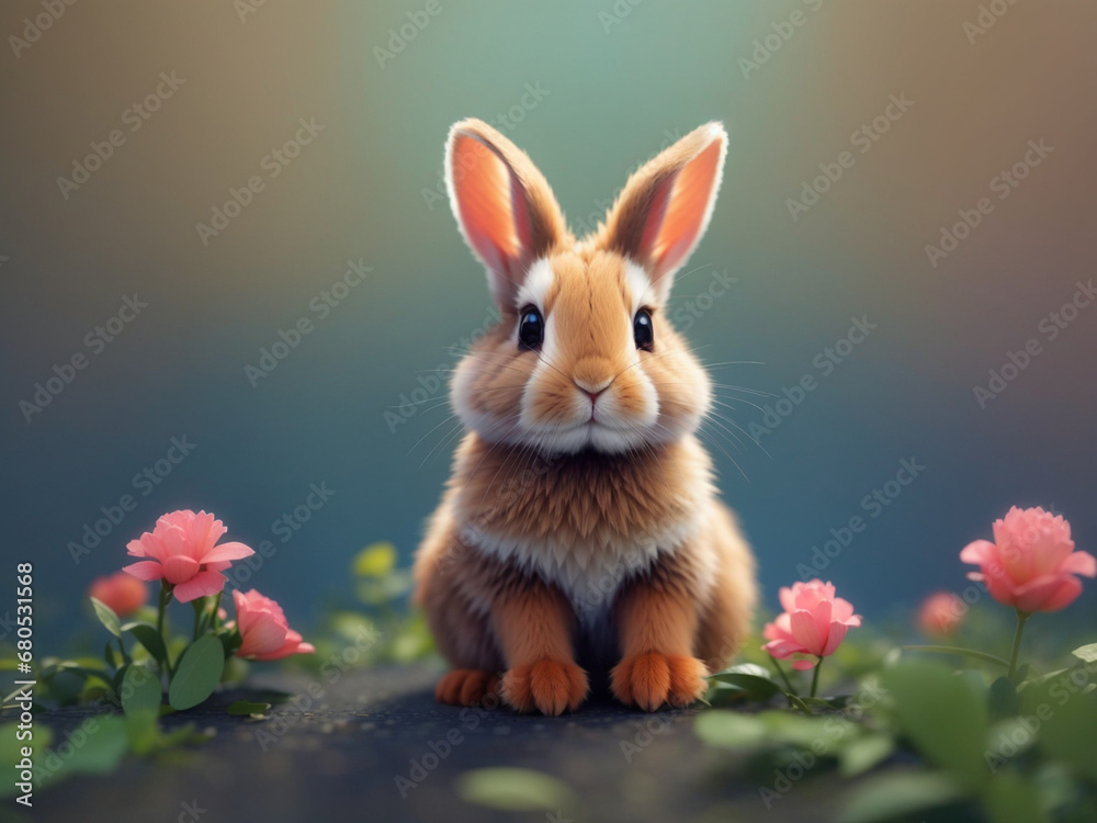 Obraz premium cute rabbit, generative Ai