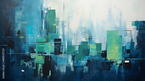 An expressionist portrayal of a bustling cityscape, radiating the intense emotion of melancholy.