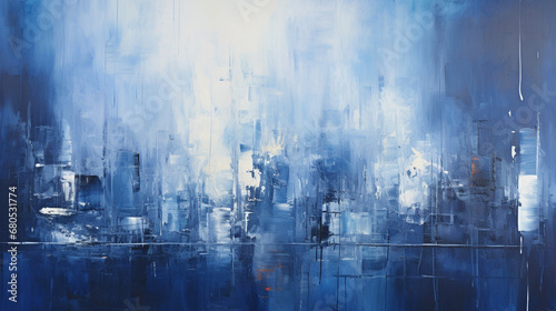 An expressionist portrayal of a bustling cityscape, radiating the intense emotion of melancholy.