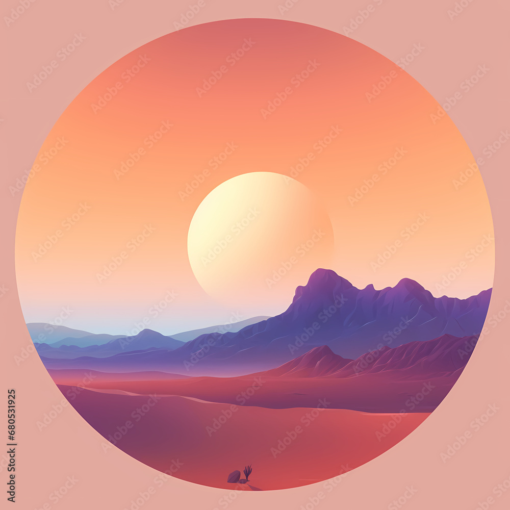 background with a soft gradient depicting the colors of a moonrise over the desert