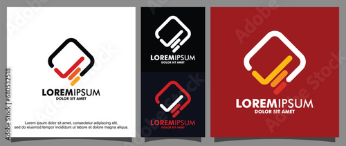 Modern tick or checklist logo template

