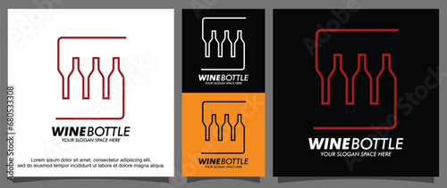 Alcohol wine bottle logo template
