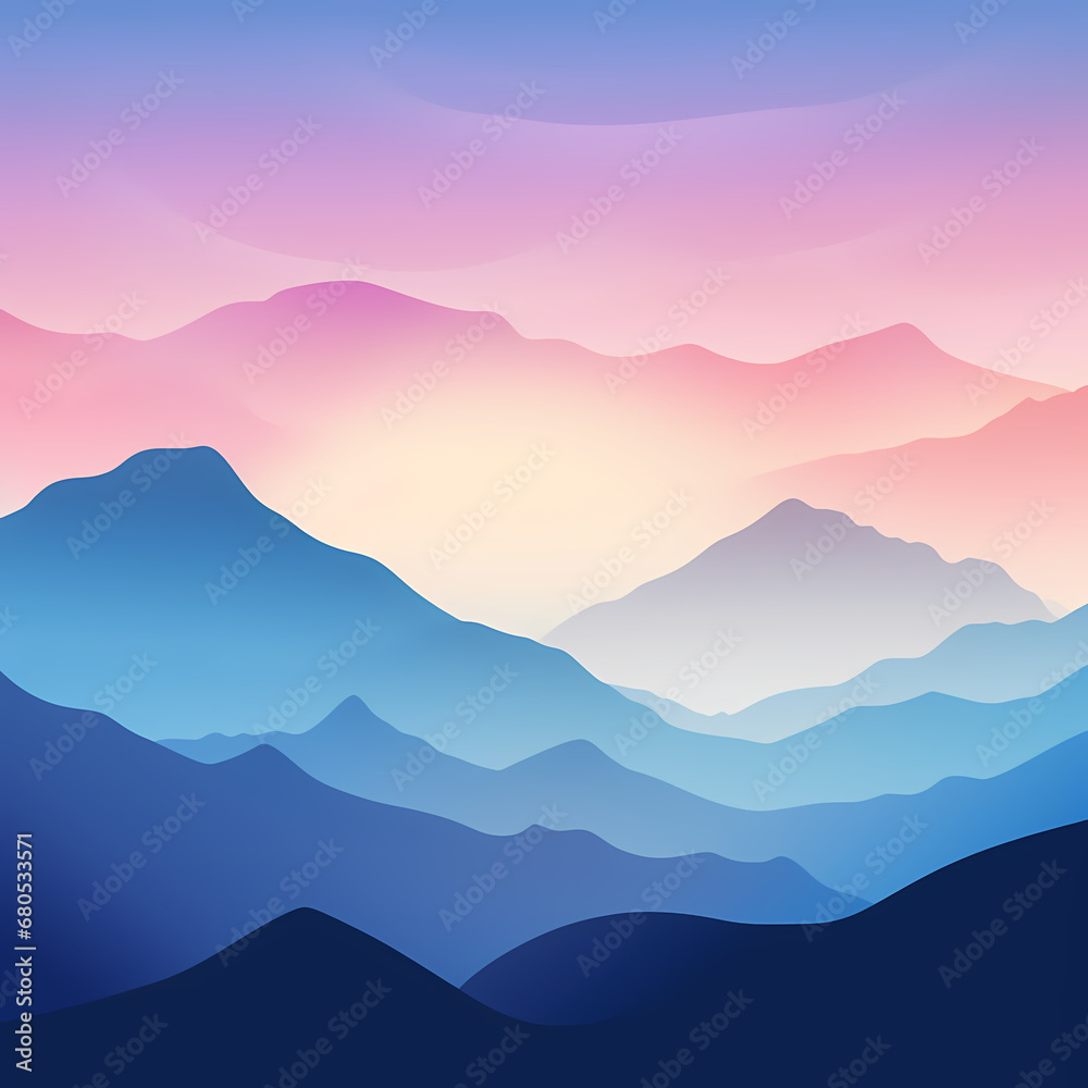 silhouette of mountains against a serene sky
