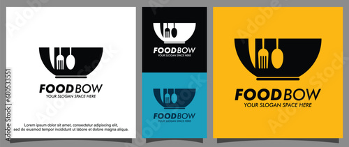 Cutlery fork spoon knife logo template
