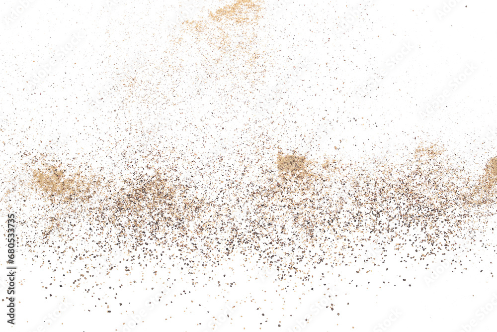 Minced black pepper, ground peppercorn pile isolated on white, top view
Minced black pepper, ground peppercorn pile isolated on white, top view