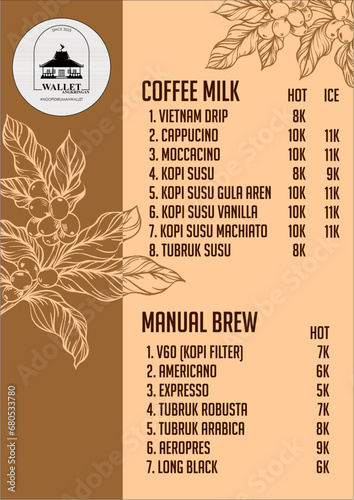 menu for restaurant