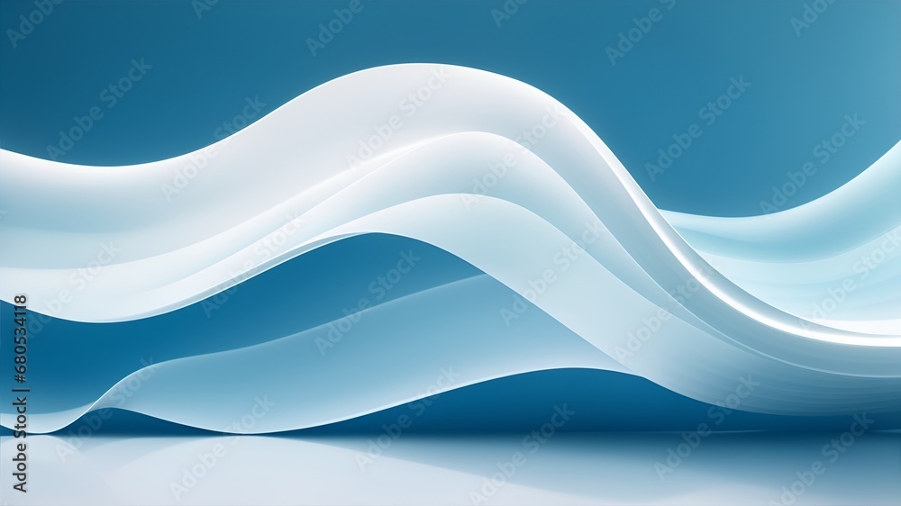 abstract light blue draping wave background, backdrop for a product presentation.