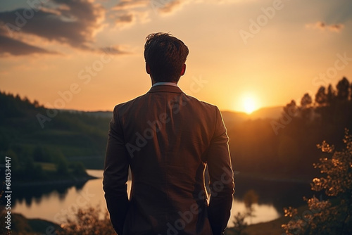 silhouette of a man in the sunset