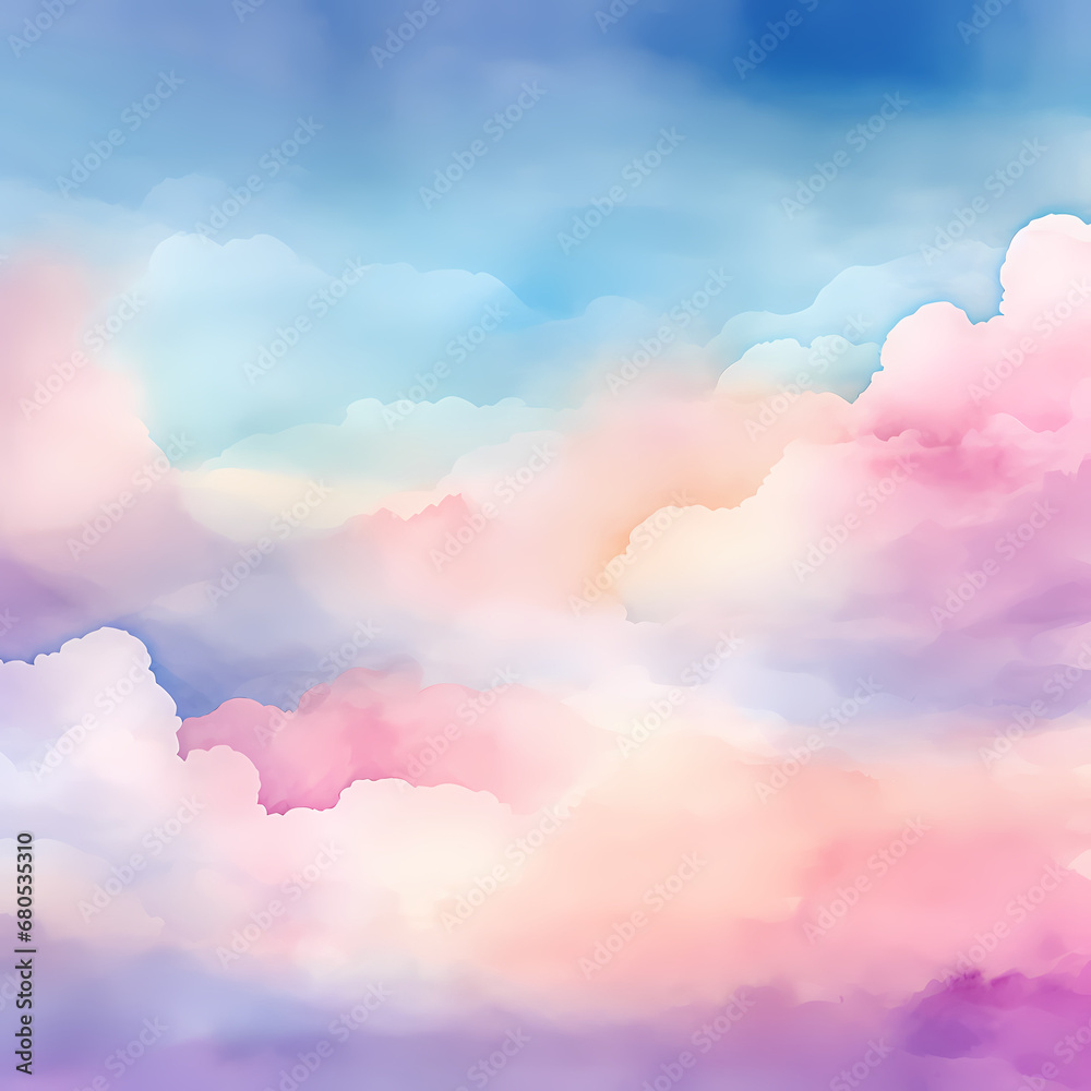 watercolor-style clouds