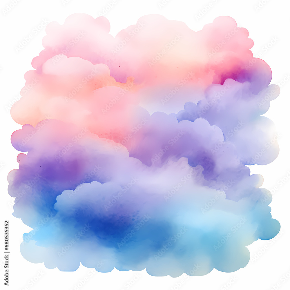 watercolor-style clouds