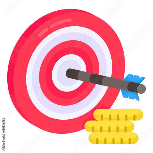 Conceptual design icon of financial target

