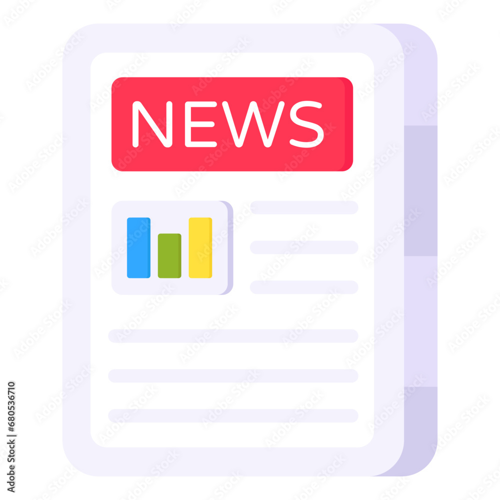 Editable design icon of newspaper
Editable design icon of newspaper