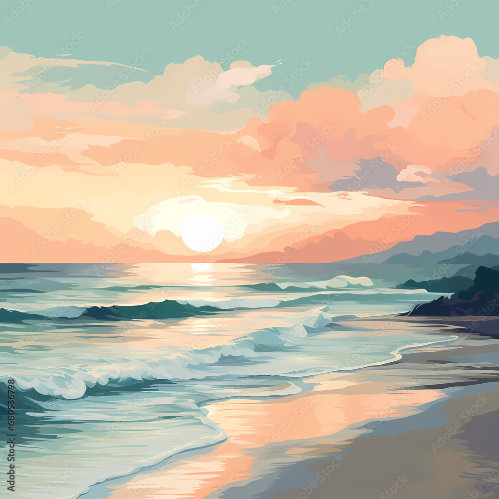 a sunrise along the coast