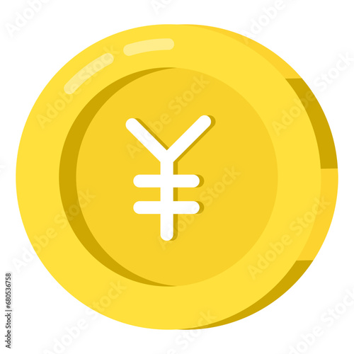 Premium download icon of yen coin


