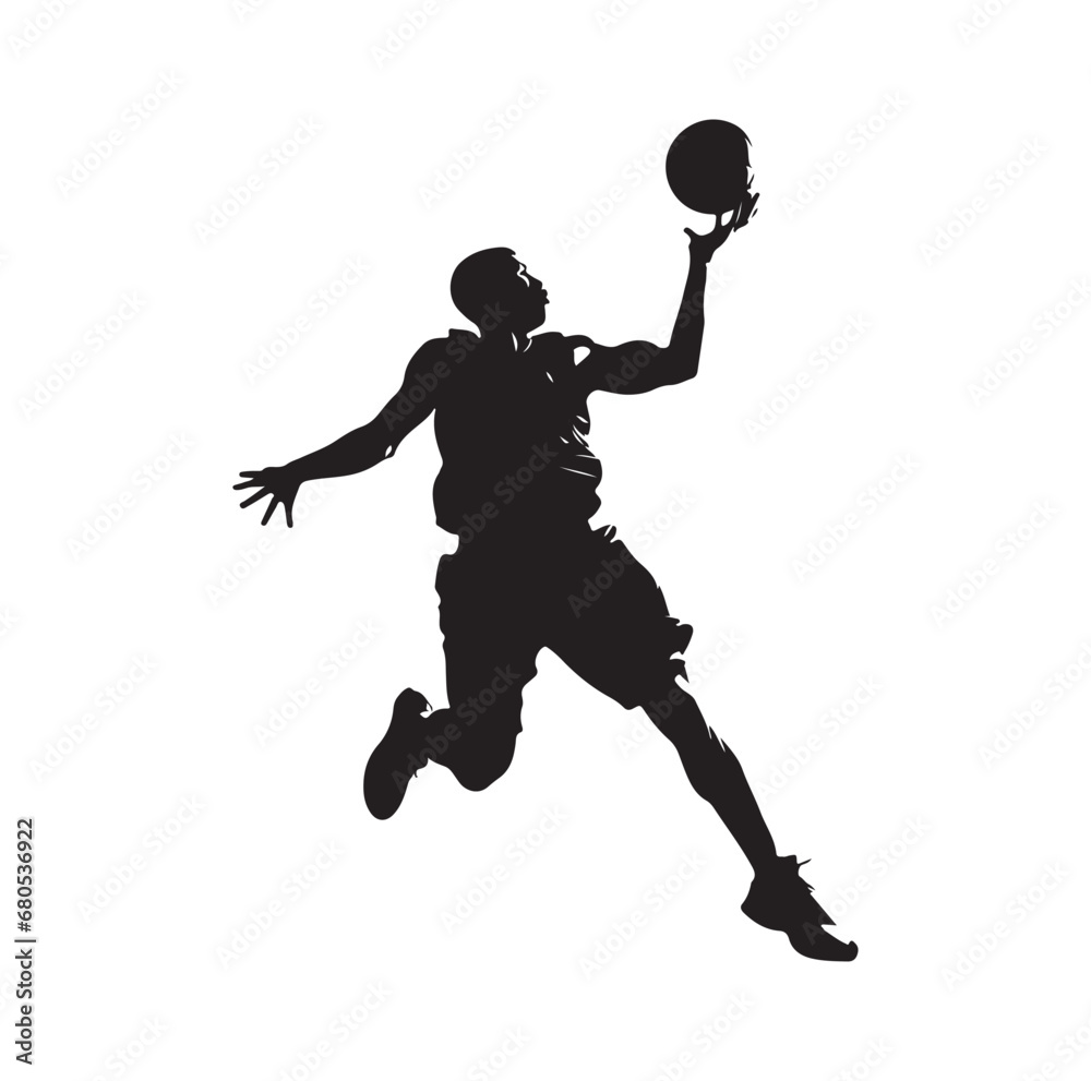 Basketball Silhouette Vector On White Background. Basketball Silhouette Vector On White Background.