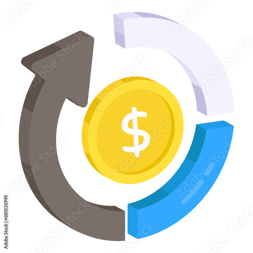 Modern design icon of money flow 

