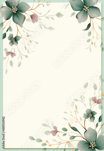 green invitation card, Elegant floral wedding card, wedding floral background