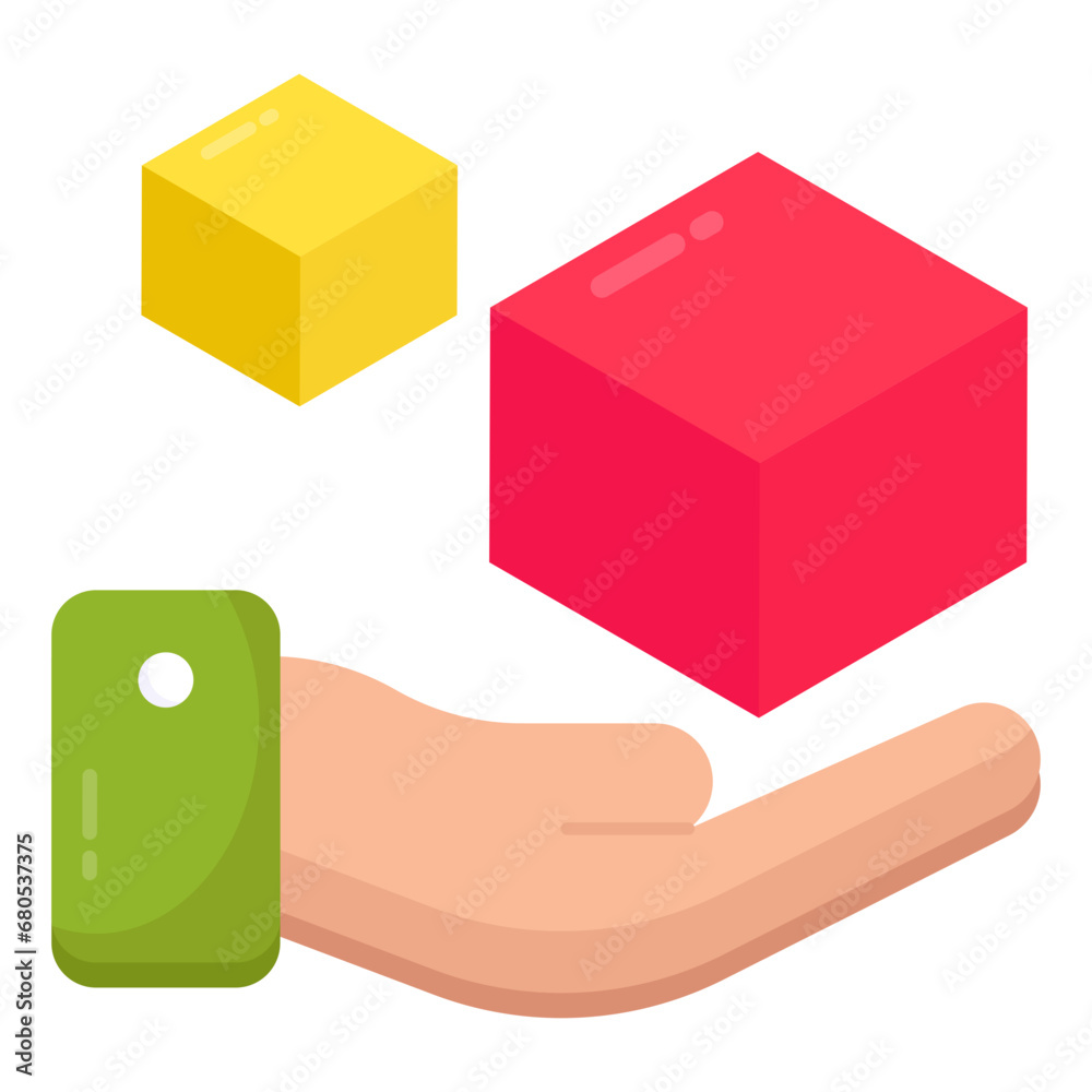 Fototapeta premium Editable design icon of 3d cube