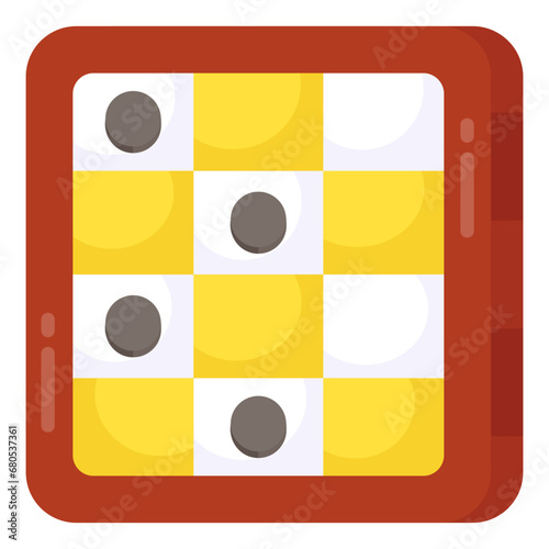 A flat design icon of chessboard 

