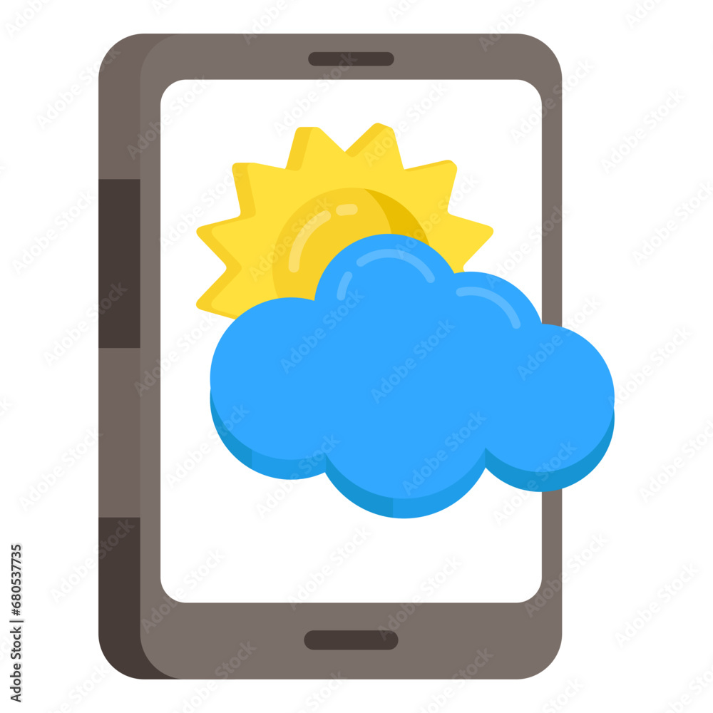 Mobile weather app icon in premium style
Mobile weather app icon in premium style