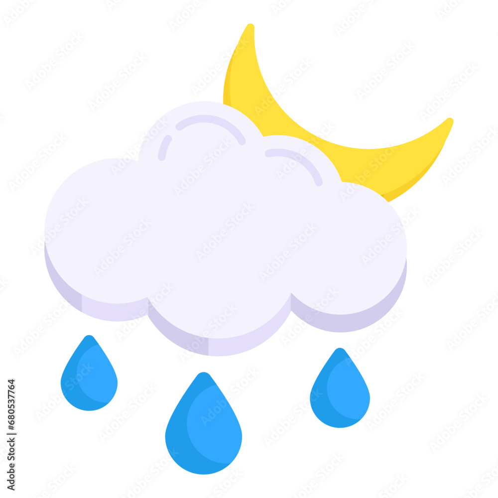 An icon design of rainy night 

